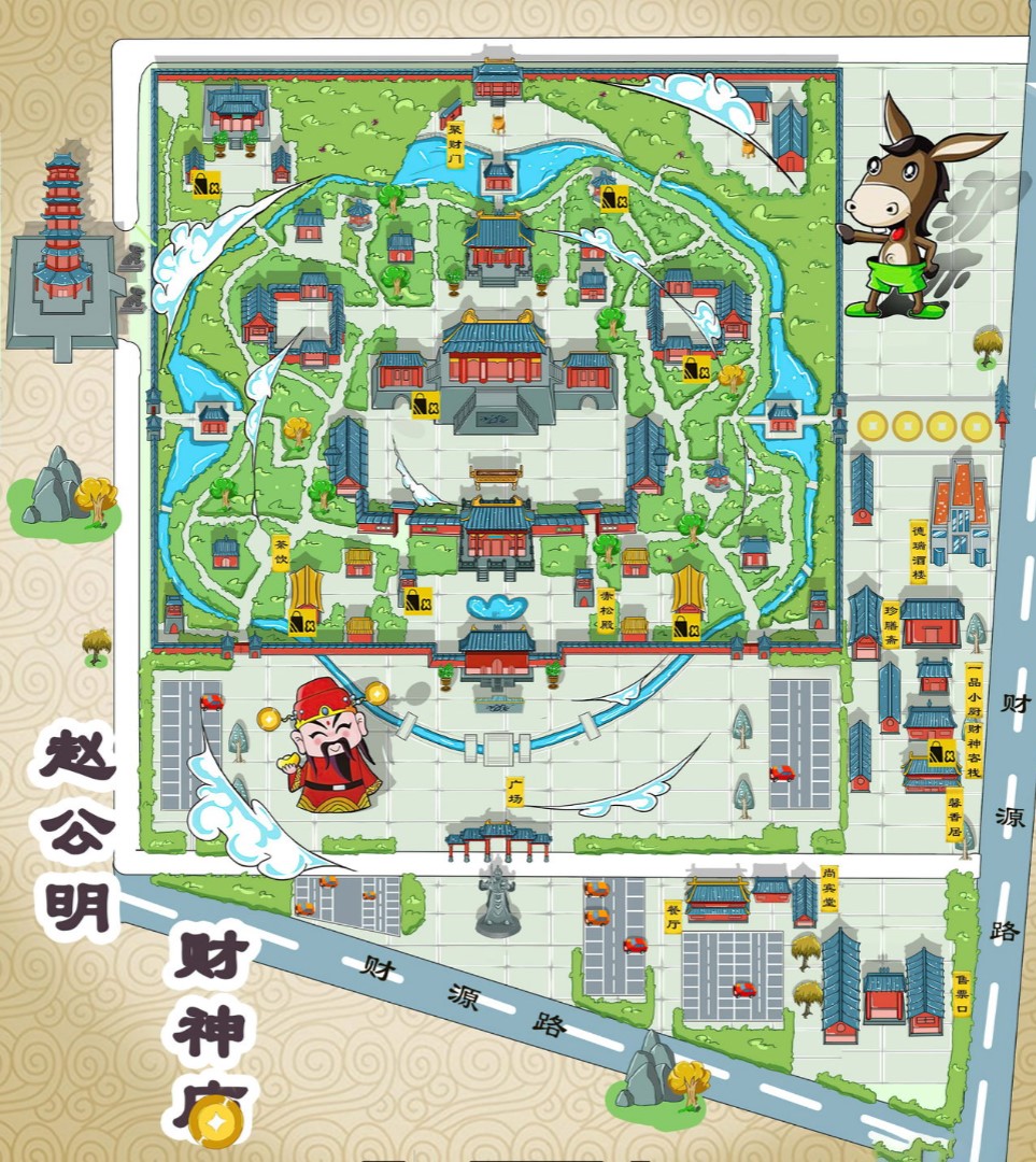广宗寺庙类手绘地图