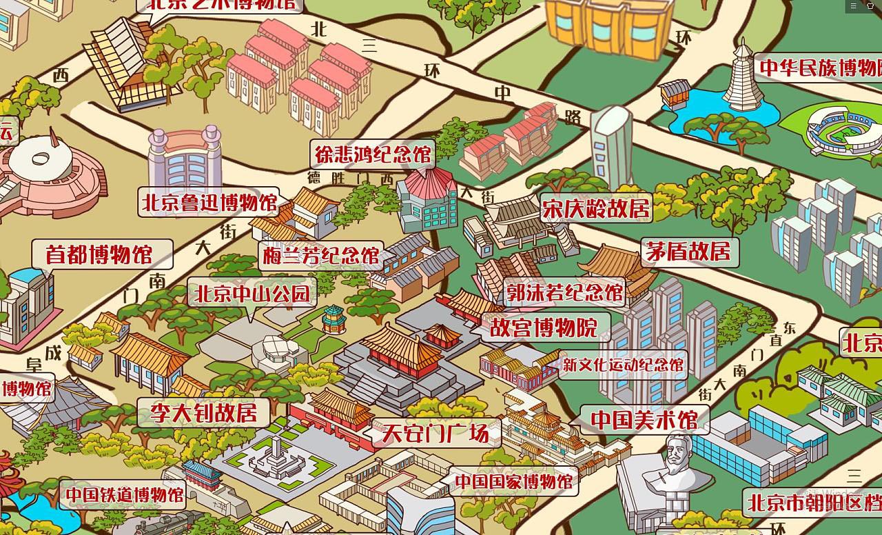 广宗手绘地图景区的文化印记